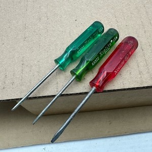 3pc Xcelite R3322 R-181 4-1/4" Pocket Clip Screwdriver Flat Head Slotted