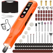 Mini Cordless Rotary Tool Kit with 113 Accessories,LED Screen  Ring Orange