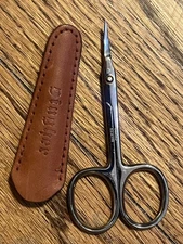 Gingher Chrome 4" Large Handles Embroidery Sharp Scissors Leather Sheath