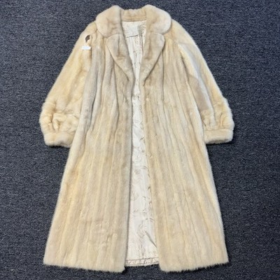 Vintage RARE Luxury AP Gervais Full Length Blonde Mink Fur Coat Womens - Size M 