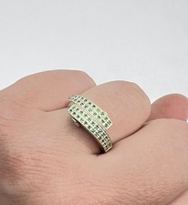 Ring Cremation Keepsake 925 Sterling Silver Blue,Green Or Red Stones Size 6.5 US