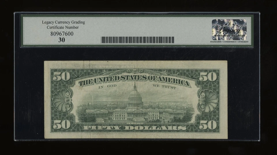 DBR 1963-A $50 FRN San Francisco STAR Fr. 2113-L* Legacy 30 Serial L00031552* - Image 2 of 2