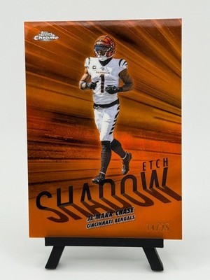 Ja'Marr Chase 2025 TOPPS Chrome Shadow Etch Orange Color Match /25 #SE-22
