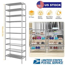 10 Tiers Space Saving Storage Organizer Detachable Shoes Tower Heavy Duty Shelf