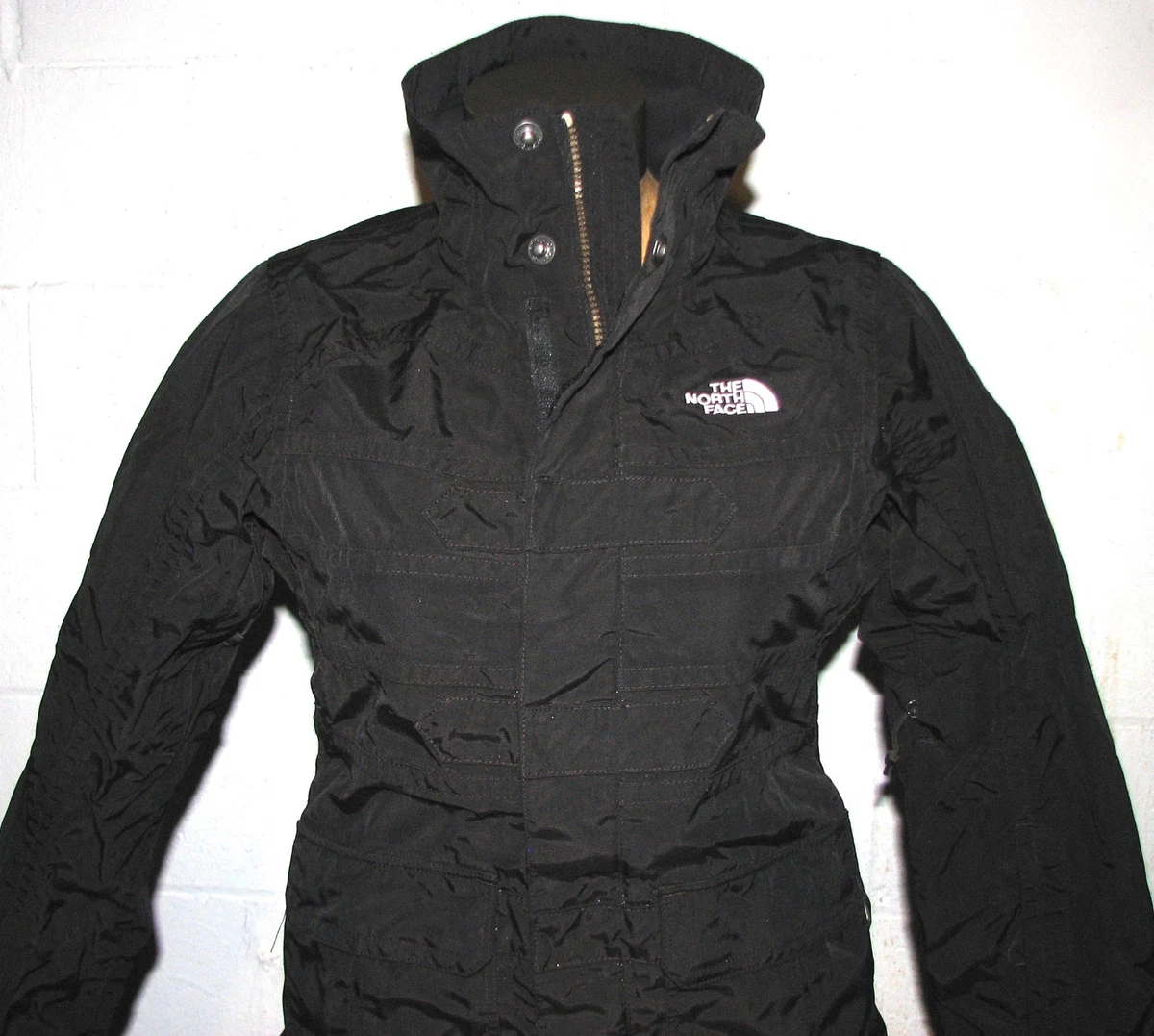 North face black trench cheap coat