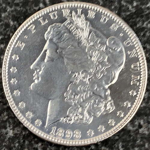 1898-P Morgan Silver Dollar Absolutely Super Nice Fine Detail 7 Tell Feathers