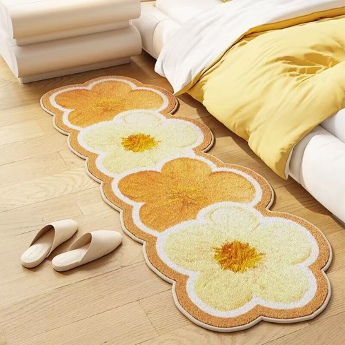 Fluffy Bed Side Flower Rug Non-Slip Carpet lmitation Cashmere Bathroom Mat Decor - Picture 10 of 10