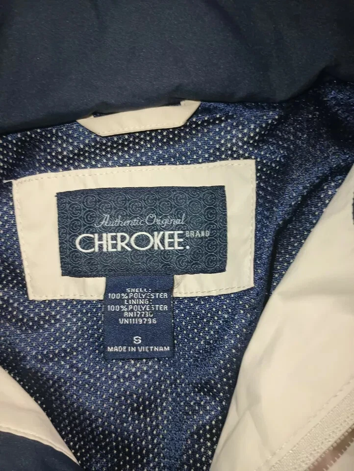 Chaqueta cortavientos con capucha Cherokee para niños con cremallera poliéster exterior tostado talla S B002 Foto 3 de 4