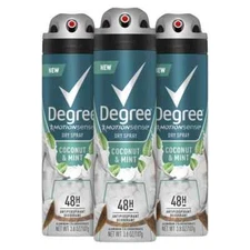 Degree Motionsense Dry Spray Coconut & Mint 48h Antiperspirant Deodorant 3 Pack