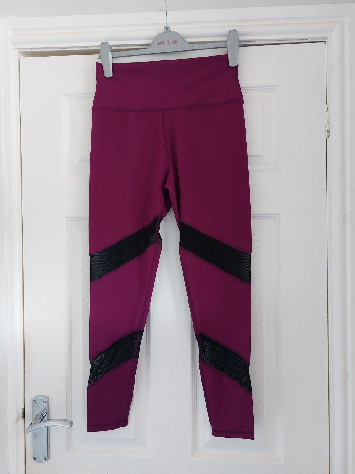 Warehouse Leggings Mesh Detail Purple Size Medium Preloved