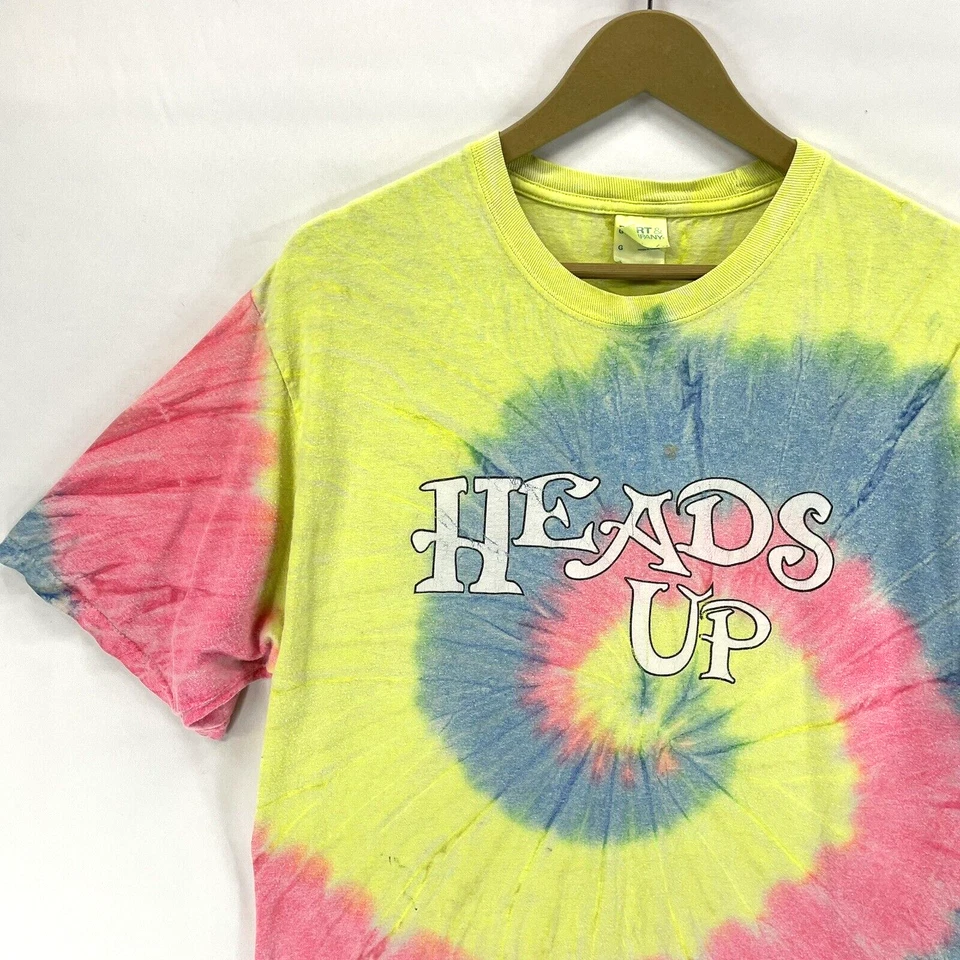 Camiseta para hombre Port Co Heads Up Lambert's Café MO Tie Dye azul rosa amarillo talla L Foto 3 de 4