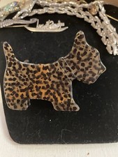 French Barrette Lucite Hair Clip Scottie Dog Made In France NEW Cute