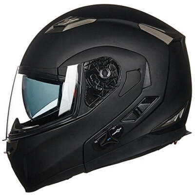 ILM Bluetooth Integrated Modular Flip up Full Face Motorcycle Helmet Sun Shield 