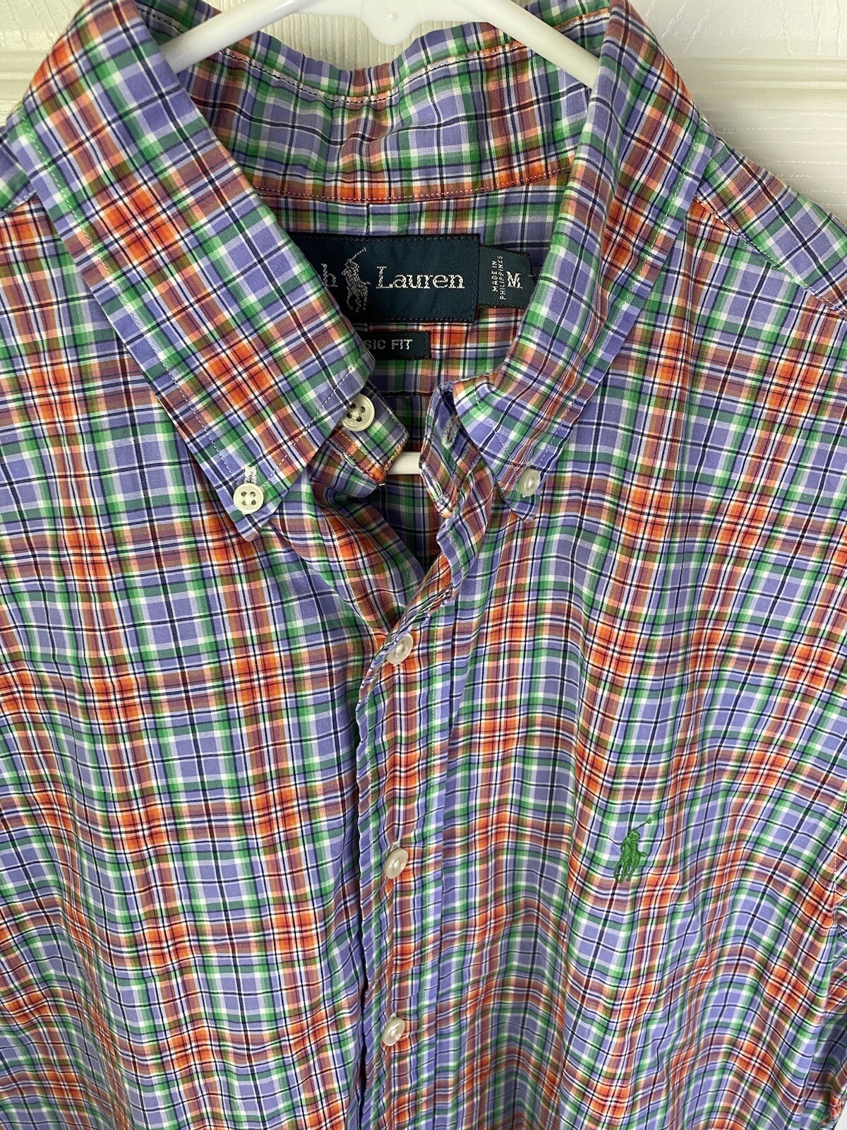 Polo Ralph Lauren Camicia Bottone Anteriore Multicolore Quadri Uomo Cotone Medio Pony M