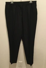 Halston Women’s Black Stretch Twill Fly Front Pants Black Size 14 (E2063)