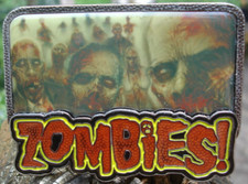 ZOMBIES walking dead glossy faces w dental teeth needs BELT BUCKLE Zomby Zombie