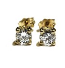 New GIA 14k yellow gold .82ct SI2 SI1 E round diamond stud earrings Natural — photo 1