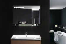 Bathroom Mirror LED - LED Backlit Mirror w/ Glass Shelf 31.5"x23.6" - Florence