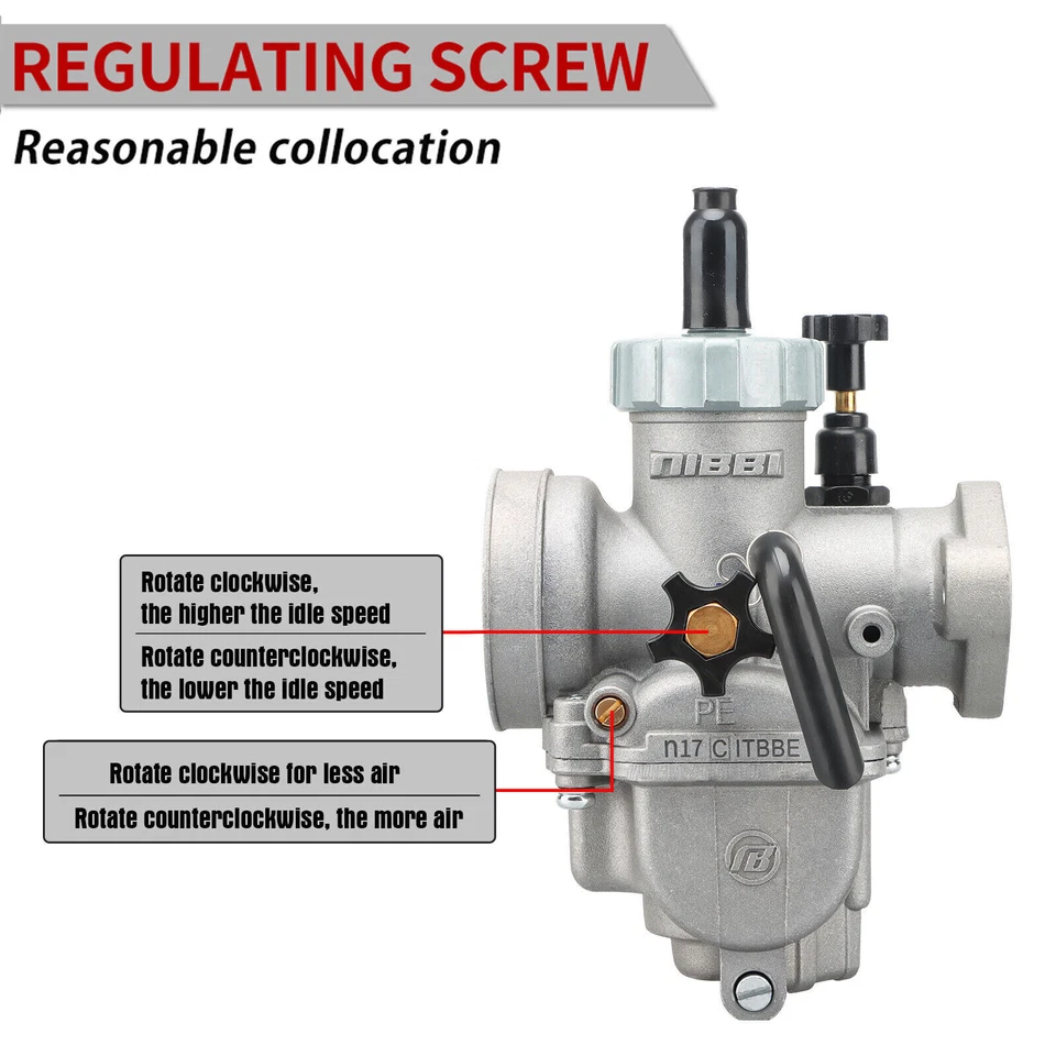 NIBBI PE 17mm Carburetor For CR100 CRF70F CRF80F EZ90 QA50 XL70 XL80S XR70R Bike - Image 4 of 4