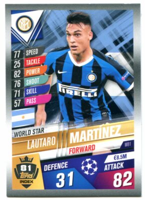 Topps Match Attax 101 Saison 2019-2020 #W81 Lautaro Martinez Inter Milano