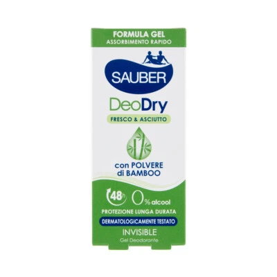 Sauber Deo Dry Gel Deo Invisibile Fresco Con Polvere Di Bamboo No Alcool 30ml