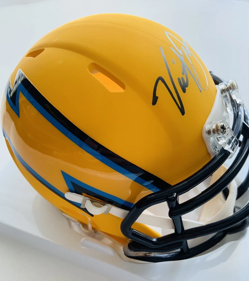 Мини-шлем с автографом Винсента Джексона из Лос-Анджелеса San Diego Chargers сертификат подлинности - Изображение 2 из 4
