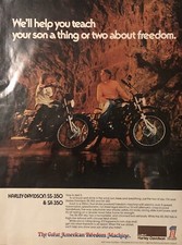 1974 Harley Davidson Motorcycle PRINT AD Fath...