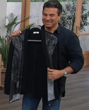 DG2 by Diane Gilman SoftEase Combo Printed Scarf Front Cardigan,2X