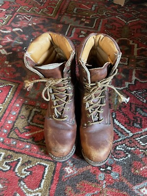 Vintage New Carolina Steel Toe Logger Boots 8.5 E Carolina Mens 8” Logger Boots Plain Toe Work Boots 821 | eBay main image 3
