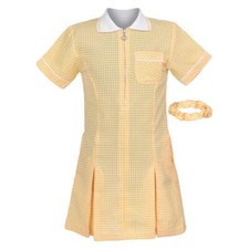 Girls Gingham Check School Summer Pleated Uniform Short Sleeve Dress Ages 3-20