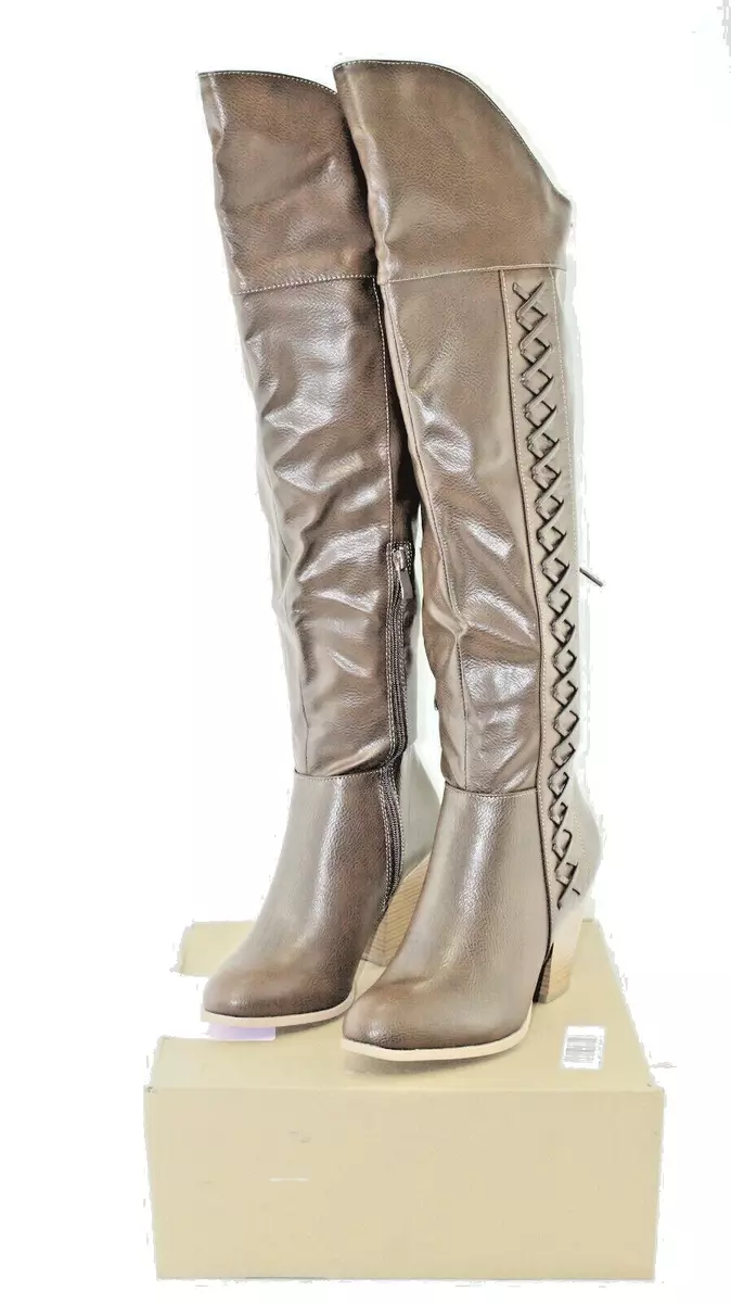 JOURNEE COLLECTION womens Spritz over the knee boots shoe size 8.5 M brown NEW