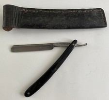 Antico RASOIO a mano libera SOLINGEN con astuccio in Cuoio.