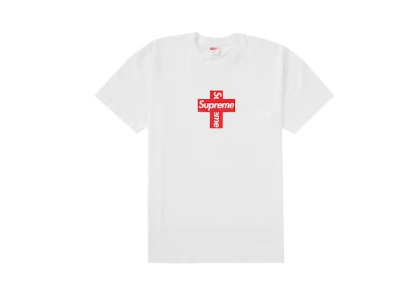 T shirt blanc logo Supreme Cross Box taille Large