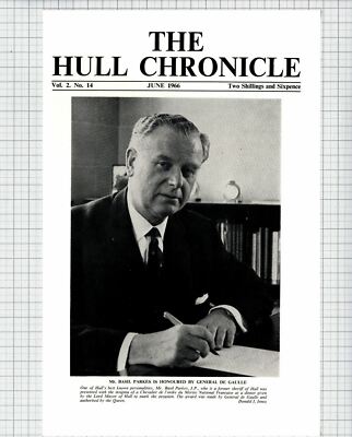 Mr Basil Parkes JP Sheriff Of Hull General De Gaulle - 1966 Clipping