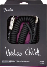 Jimi Hendrix Voodoo Child 30 Foot Black Coiled Instrument Jack Guitar Cable
