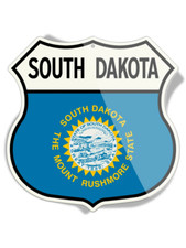 State Flag of South Dakota - Shield Shape - Aluminum Sign - Made in the USA