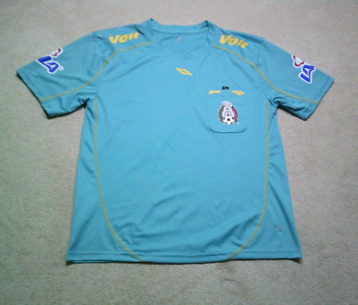Voit Mexico Soccer Shirt Mens Large Blue Referee Pocket