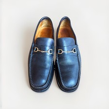 Gucci Loafers Horsebit Black Leather Vintage Size 44.5 E US 10.5