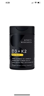 250MCG D3 100MCG K2 Supports Bone And Immune Health Vegan Gluten Free.