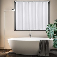 White Short Bathroom Window Shower Curtain 36x24 Inch Waterproof Fabric Home