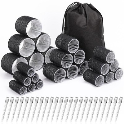 Hair Curlers Set 24 Rollers 24 Clips Jumbo Large Medium Small Hair Rollers