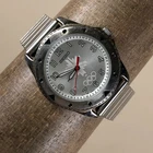 Vintage Seiko Men V701-2149 Dress Olympic Silver Expansion Quartz 33mm Watch 6"
