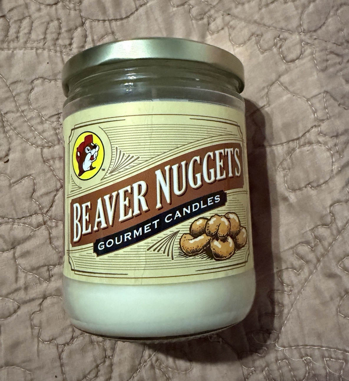 Buc-ee's Beaver Nuggets Scented Jar Candle 12.5 oz White Glass Wax