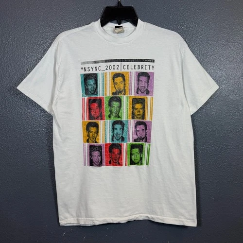Graphic Sportswear S men’s white NSYNC 2002 tour vintage ban 2000s vintage concert t-shirt, vintage, single stitch, B+ condition