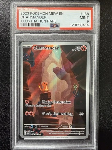 2023 POKEMON MEW EN-151 ILLUSTRATION RARE #168 CHARMANDER PSA 9