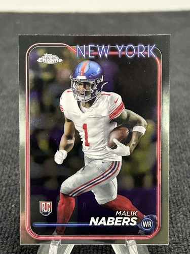 🏈 2024 Topps Chrome Malik Nabers #205 🌟 Rookie RC LSU Tigers