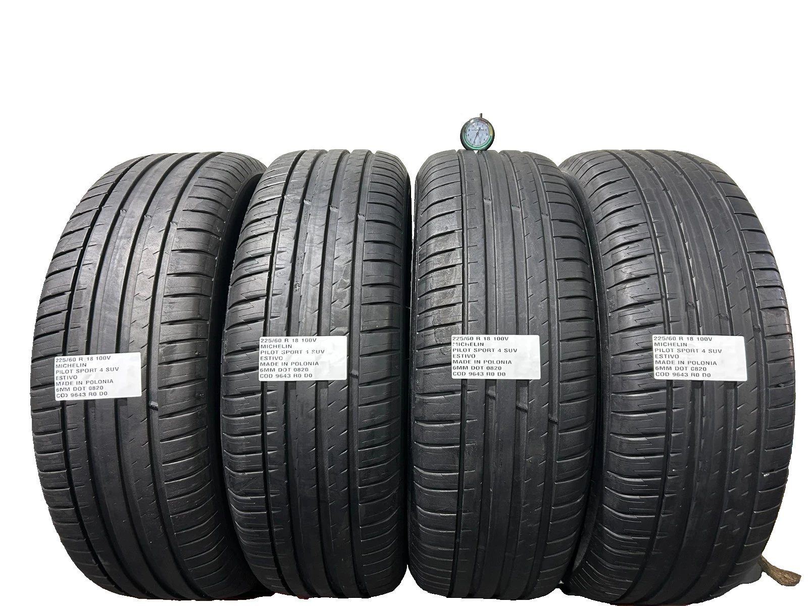 4 PNEUMATICI USATI 225/60 R 18 100V MICHELIN ESTIVO 6 MM DOT 0820