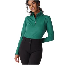 PS of Sweden Toska Long Sleeve Half Zip Baselayer equestrian L large jade green
