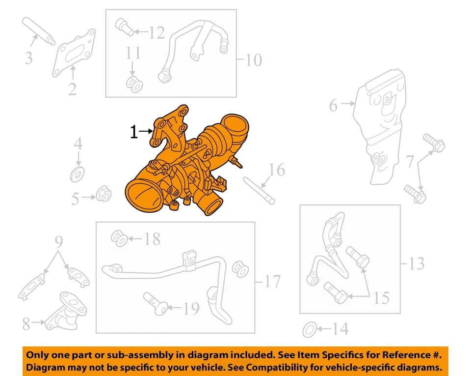 Ford Edge 2014 turbocompresor fabricante de equipos originales 96 k millas - LKQ423436913 Foto 4 de 4
