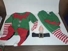 Christmas Elf Kids Costume Santa Claus Elves Play Size 120 5-7 Years Old